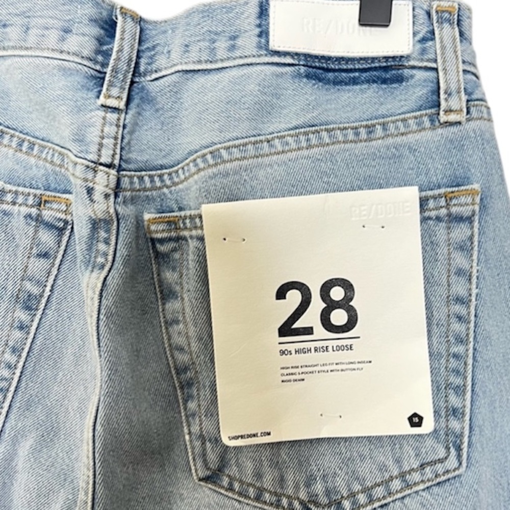 NWT RE/DONE Originals 90s High Rise Loose in Light Worn JEANS-size 28 - Picture 10 of 14